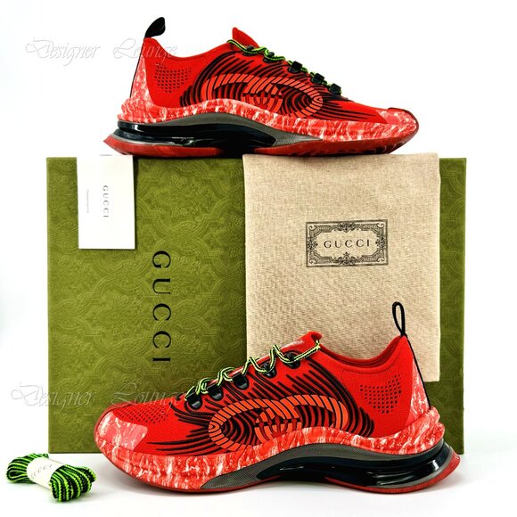 SOLD! NEW GUCCI Run GG Logo Red/Black Men’s Low Top Sneakers Size G 10 US 10.5 - Picture 12 of 12
